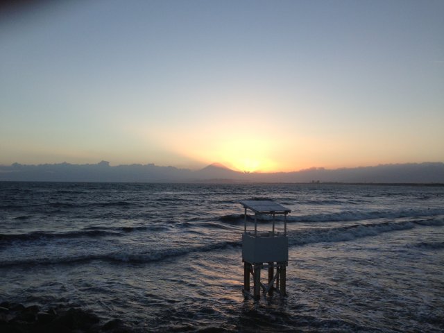 Enoshima Beach Sunset with Mt. Fuji