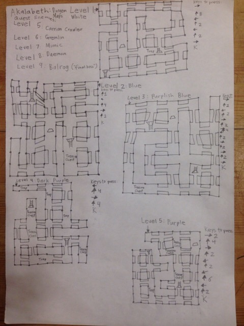 Levels 1-5 of Akalabeth Seed Value 31
